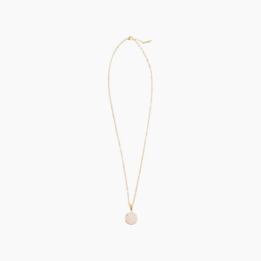 NWT Sanctuary Project Rose Quartz Serenity Round Pendant Necklace Gold - Picture 3 of 4